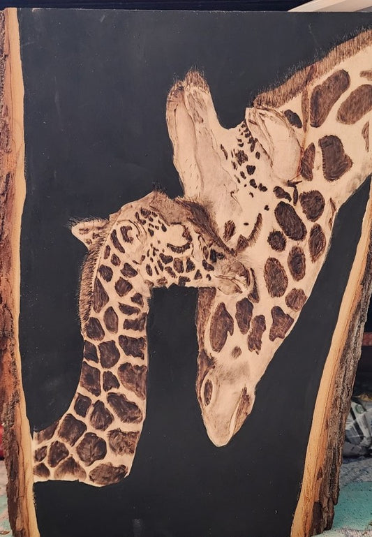Giraffe wood burning
